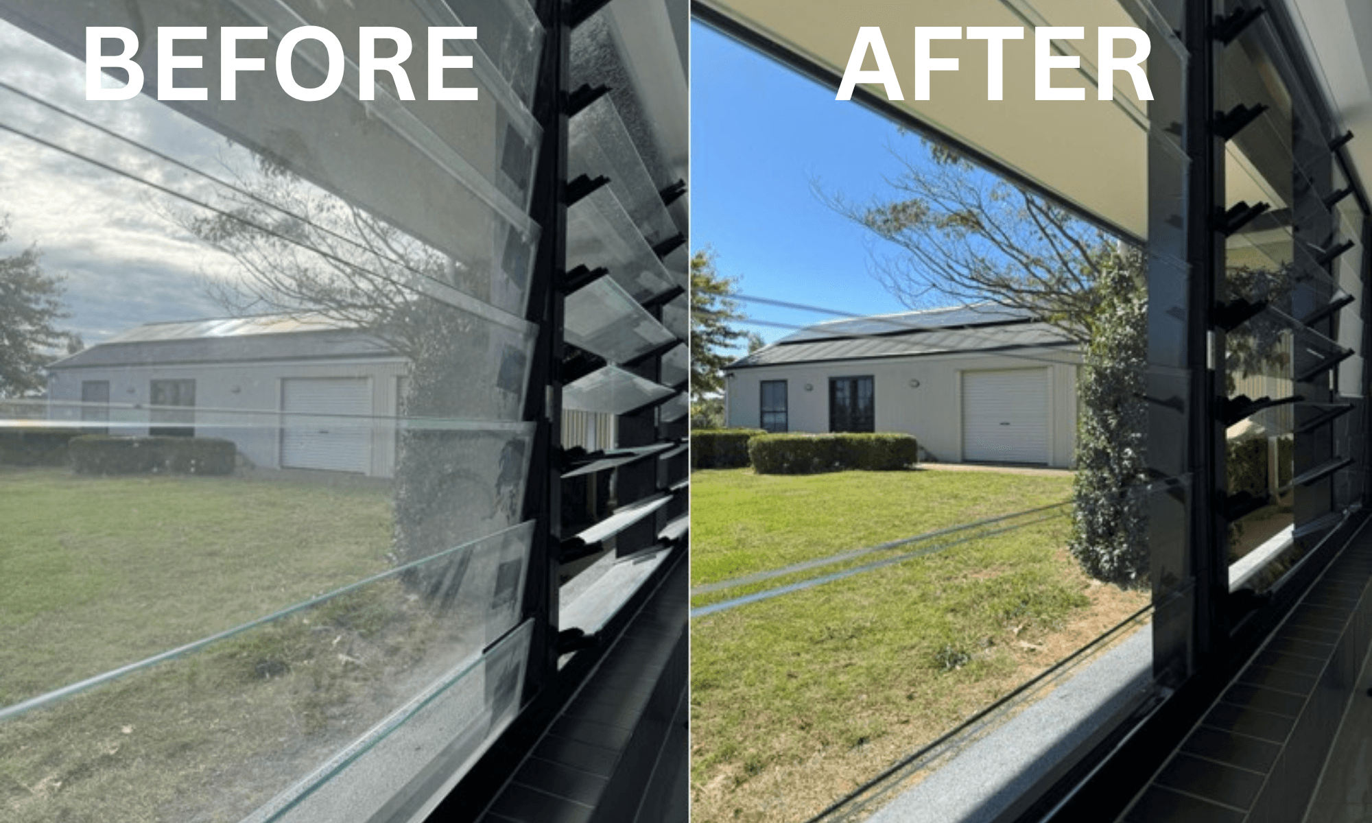 Before and after residential window cleaning in Sydney's Eastern Suburbs
