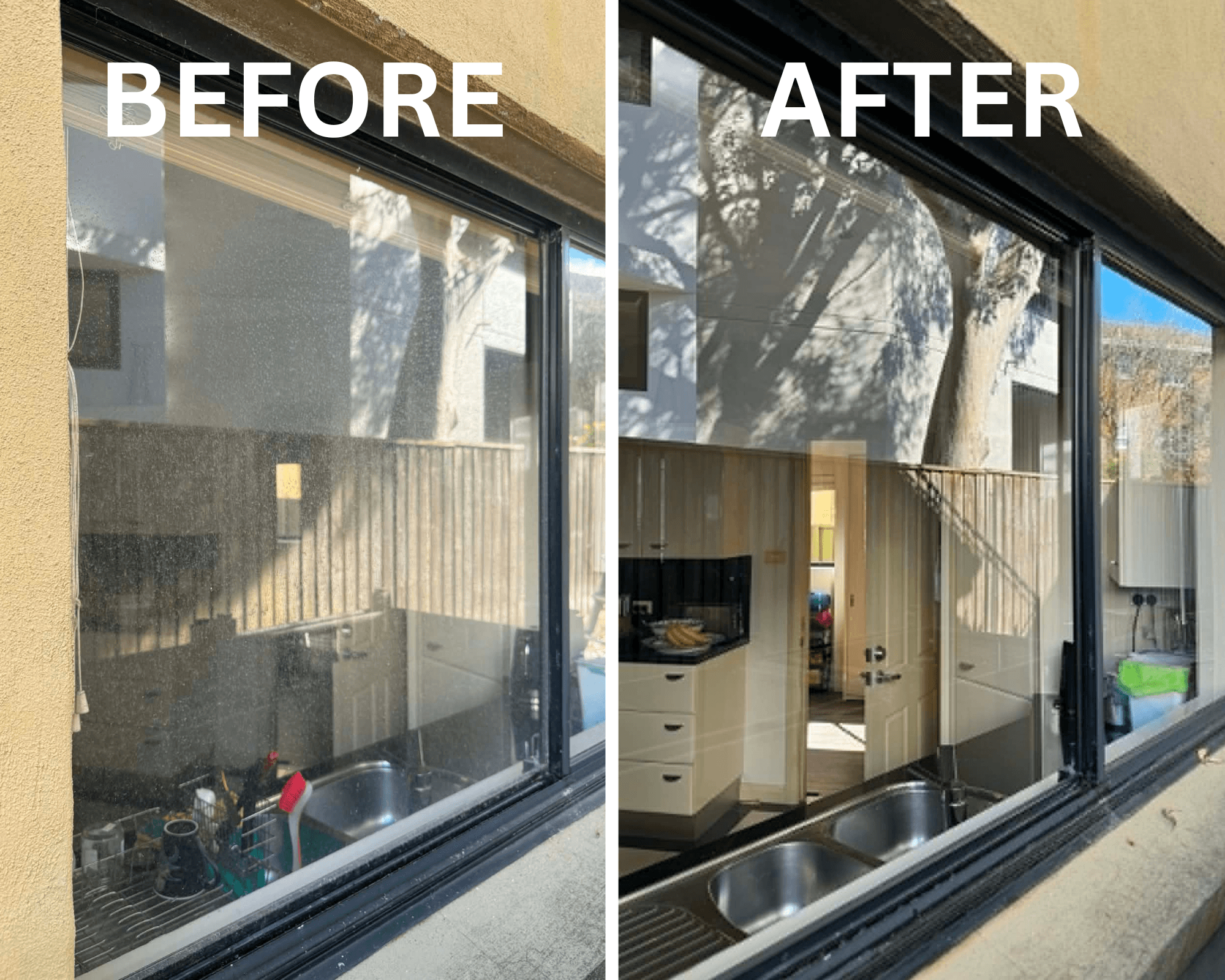 Before and after window cleaning in Sydney's Eastern Suburbs